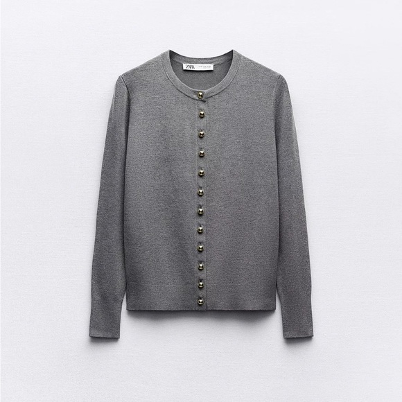 Zara Gold Button Cardigan - Picture 2 of 6